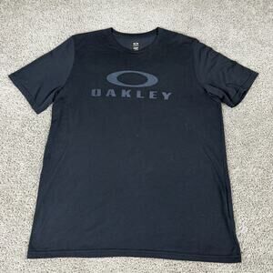 Oakley Shirt Mens Large Black Performance Fit Hydrolix Polyester Short Sleeve